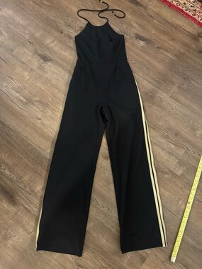 JB by Julie Brown Black Jumpsuit with Gold Stripes